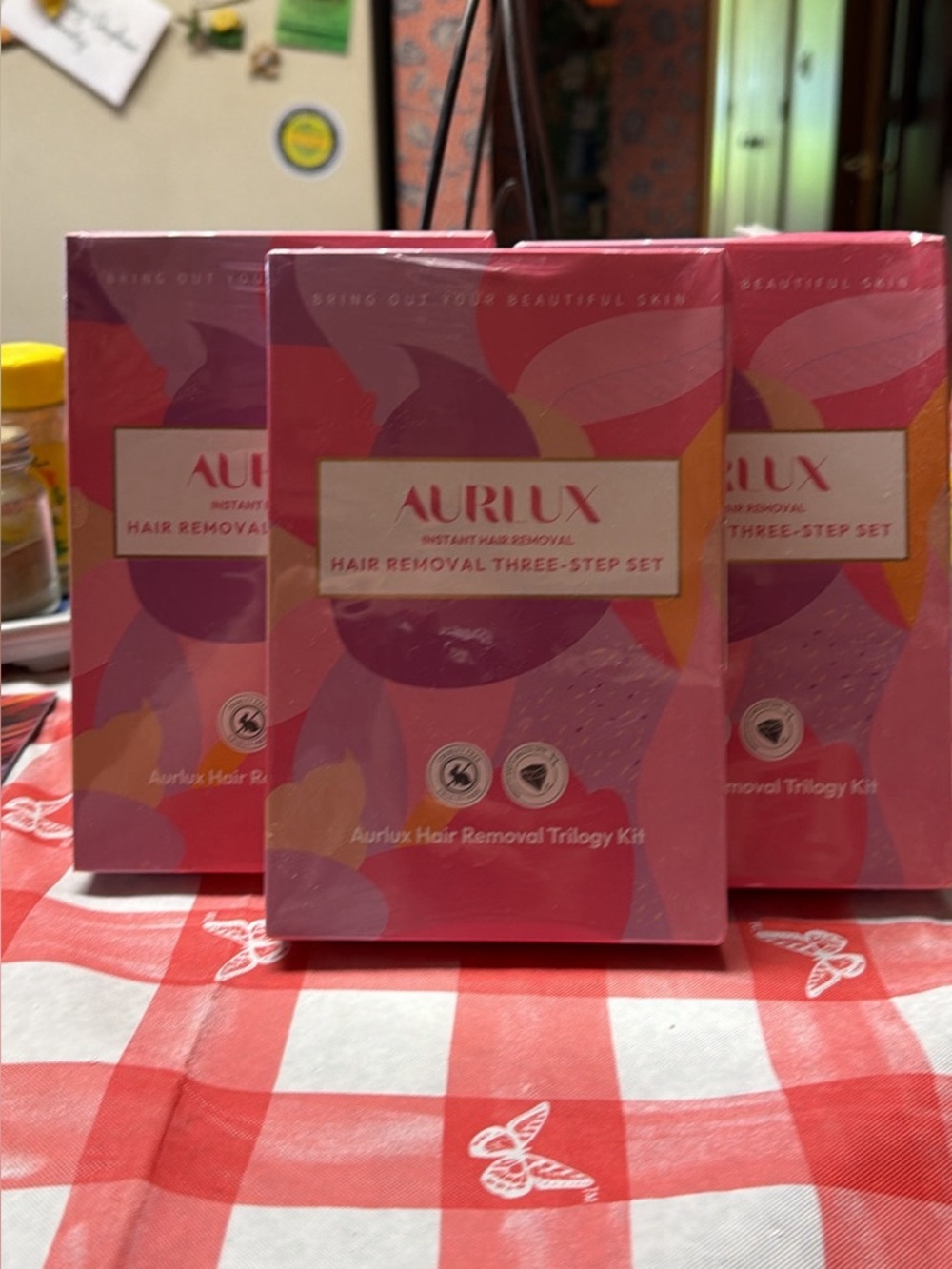 AURLUX Hair Removal Three-Step Set - Pink Packaging